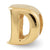 Letter D Charm Bead in Gold Plated