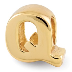 Gold Plated Letter Q Bead Charm hide-image