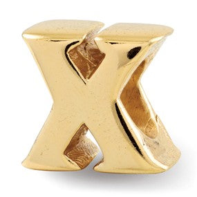 Gold Plated Letter X Bead Charm hide-image