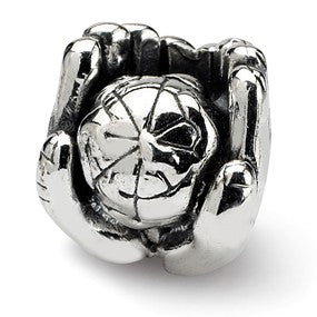 Sterling Silver World in Hands Bead Charm hide-image