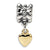 Heart Charm Dangle Bead in Sterling Silver & Gold Plated