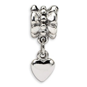 Sterling Silver Heart Dangle Bead Charm hide-image