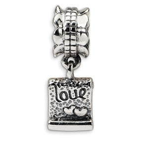 Sterling Silver Love Note Dangle Bead Charm hide-image