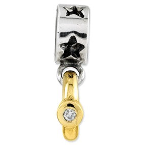 Sterling Silver & 14k Yellow Gold CZ Ring hide-image