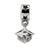 Graduation Cap Charm Dangle Bead in Sterling Silver