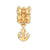 Anchor Charm Dangle Bead in Gold Plated