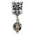 Smokey Swarovski Elements Charm Dangle Bead in Sterling Silver