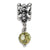 Green Swarovski Elements Charm Dangle Bead in Sterling Silver