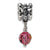 Pink Swarovski Elements Charm Dangle Bead in Sterling Silver