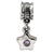 Pink CZ Star Charm Dangle Bead in Sterling Silver