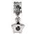 Black CZ Star Charm Dangle Bead in Sterling Silver