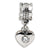 CZ Heart Charm Dangle Bead in Sterling Silver