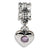 Sterling Silver Pink CZ Heart Dangle Bead Charm hide-image