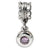 Sterling Silver Pink CZ Round Dangle Bead Charm hide-image