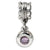 Pink CZ Round Charm Dangle Bead in Sterling Silver