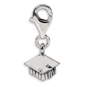 Sterling Silver Graduation Cap Click-on for Bead Charm hide-image