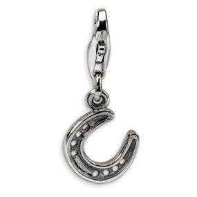 Sterling Silver Horseshoe Click-on for Bead Charm hide-image