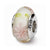 Pink Floral Hand-blown Glass Charm Bead in Sterling Silver