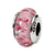 Pink Floral Hand-blown Glass Charm Bead in Sterling Silver