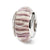 Rose Striped Hand-blown Glass Charm Bead in Sterling Silver