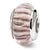 Sterling Silver Rose Striped Hand-blown Glass Bead Charm hide-image