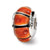 Orange Hand-blown Glass Charm Bead in Sterling Silver