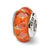 Orange Hand-blown Glass Charm Bead in Sterling Silver