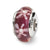 Purple Floral Hand-blown Glass Charm Bead in Sterling Silver