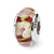 Red Floral Hand-blown Glass Charm Bead in Sterling Silver