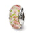 Pink Floral Hand-blown Glass Charm Bead in Sterling Silver