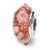 Red Floral Hand-blown Glass Charm Bead in Sterling Silver