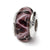 Purple Floral Hand-blown Glass Charm Bead in Sterling Silver