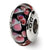 Sterling Silver Black/Pink Hand-blown Glass Bead Charm hide-image