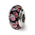 Black/Pink Hand-blown Glass Charm Bead in Sterling Silver