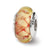 Yellow Floral Hand-blown Glass Charm Bead in Sterling Silver