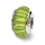 Green Hand-blown Glass Charm Bead in Sterling Silver