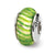 Green Hand-blown Glass Charm Bead in Sterling Silver