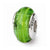 Green Hand-blown Glass Charm Bead in Sterling Silver