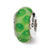 Green Hand-blown Glass Charm Bead in Sterling Silver