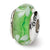 Sterling Silver Green/White Hand-blown Glass Bead Charm hide-image