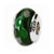 Green Hand-blown Glass Charm Bead in Sterling Silver