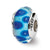 Blue Hand-blown Glass Charm Bead in Sterling Silver