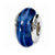 Blue Hand-blown Glass Charm Bead in Sterling Silver