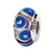 Blue Hand-blown Glass Charm Bead in Sterling Silver