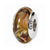 Brown Hand-blown Glass Charm Bead in Sterling Silver