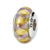 Purple/Yellow Hand-blown Glass Charm Bead in Sterling Silver