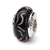 Black/Pink Hand-blown Glass Charm Bead in Sterling Silver