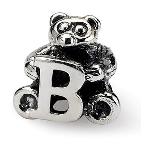 Sterling Silver Kids Letter B Bead Charm hide-image