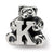 Sterling Silver Kids Letter K Bead Charm hide-image