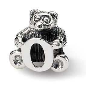 Sterling Silver Kids Letter O Bead Charm hide-image